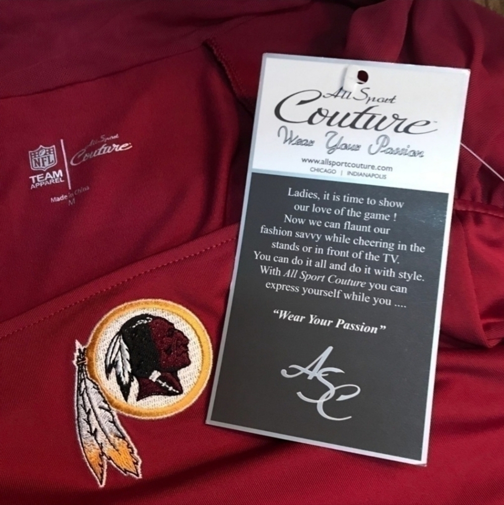 Washington Redskins Couture Long Sleeve Top NFL Designer Athletic Apparel New WT - Picture 7 of 8